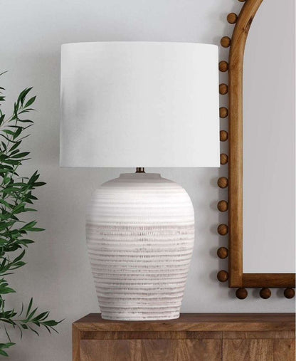 Bassett Mirror - Goshen 35" White Ceramic Table Lamp - L4576T view 5