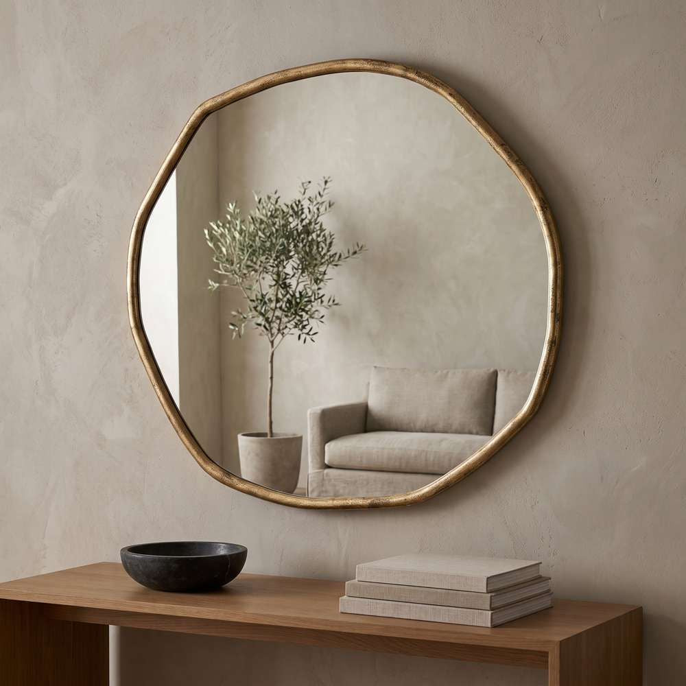 Bassett Mirror - Grant 52" Brass Round Wall Mirror - M5087 view 6