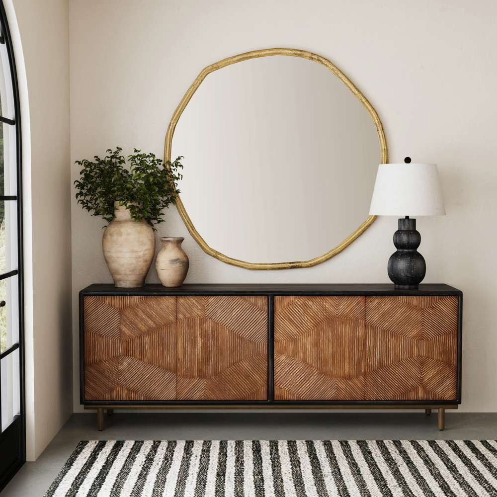 Bassett Mirror - Grant 52" Brass Round Wall Mirror - M5087 view 7