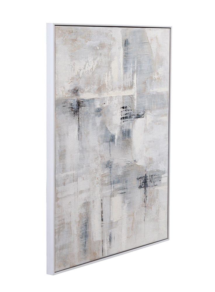 Bassett Mirror - Gray Day Framed Canvas in White & Gray Art/ White Frame - 7301-025 view 1