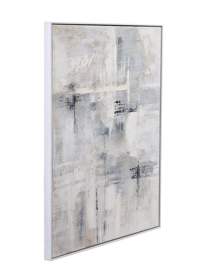 Bassett Mirror - Gray Day Framed Canvas in White & Gray Art/ White Frame - 7301-025 view 1