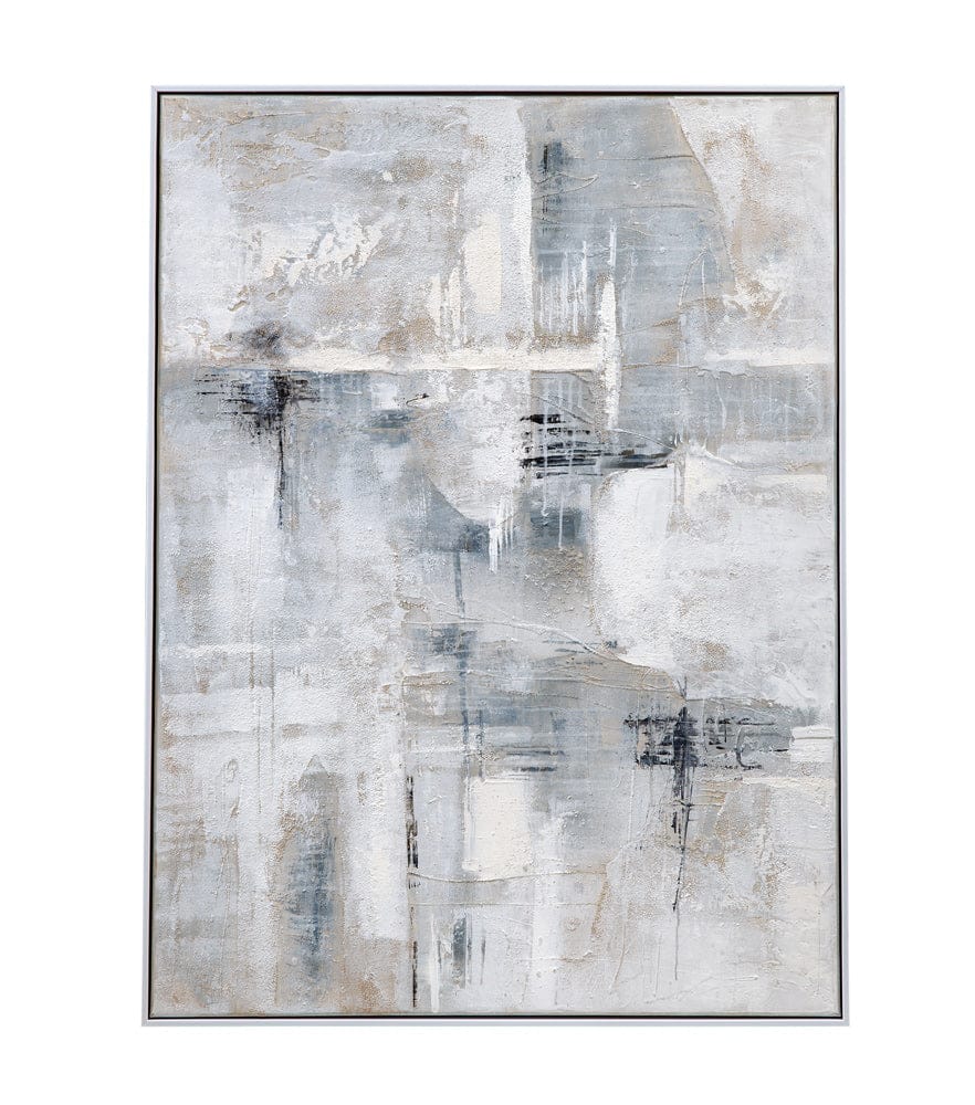 Bassett Mirror - Gray Day Framed Canvas in White & Gray Art/ White Frame - 7301-025 view 2