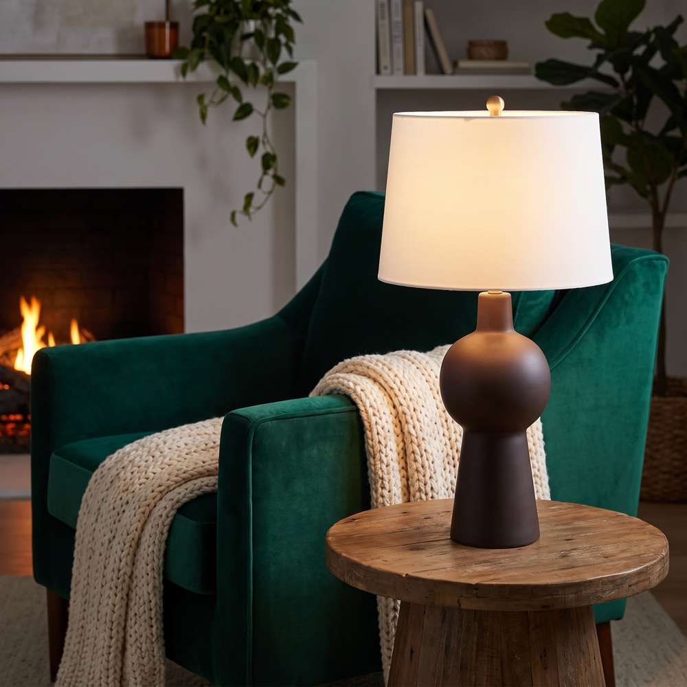 Bassett Mirror - Groton 29" Brown Ceramic Table Lamp - L4655T view 4