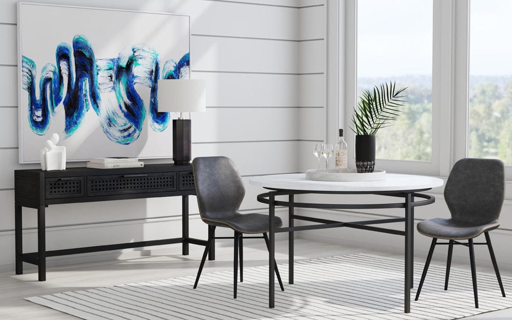 Bassett Mirror - Hadley Dining Table in White Marble/Black Metal - 9810-700-983 view 3