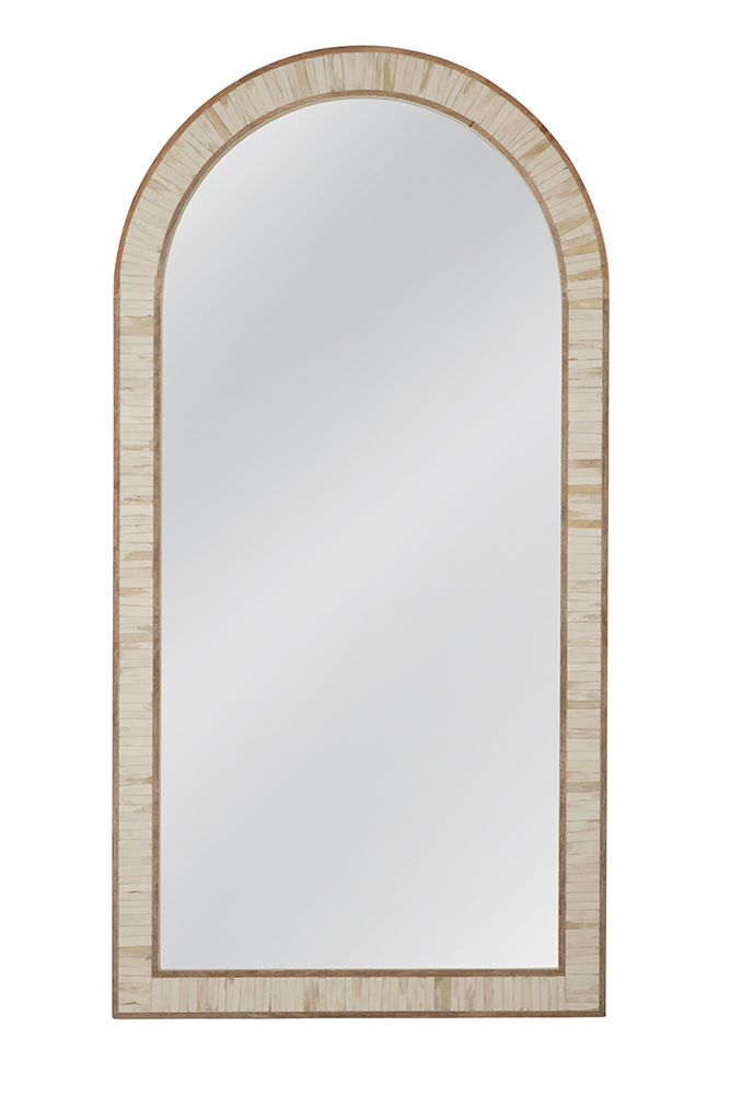 Bassett Mirror - Halsey 70" Cream Arched Floor Mirror - M5065 view 1
