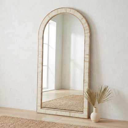 Bassett Mirror - Halsey 70" Cream Arched Floor Mirror - M5065 view 5