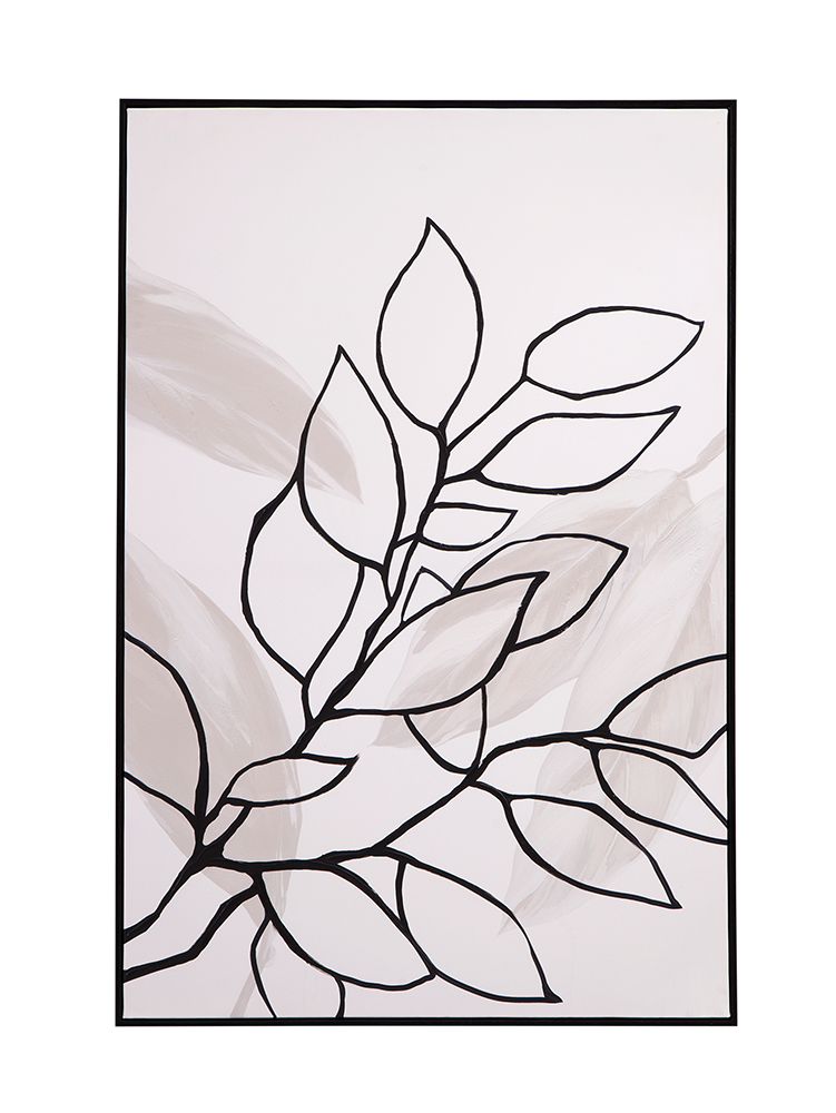 Bassett Mirror - Harmony II Black Botanical Framed Canvas - 7300-990 view 1
