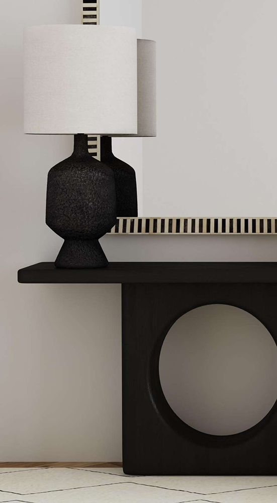 Bassett Mirror - Hartley 34" Black Resin Table Lamp - L4517T view 5