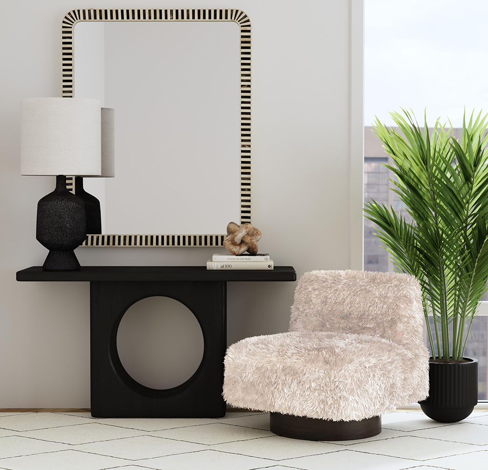 Bassett Mirror - Hartley 34" Black Resin Table Lamp - L4517T view 6