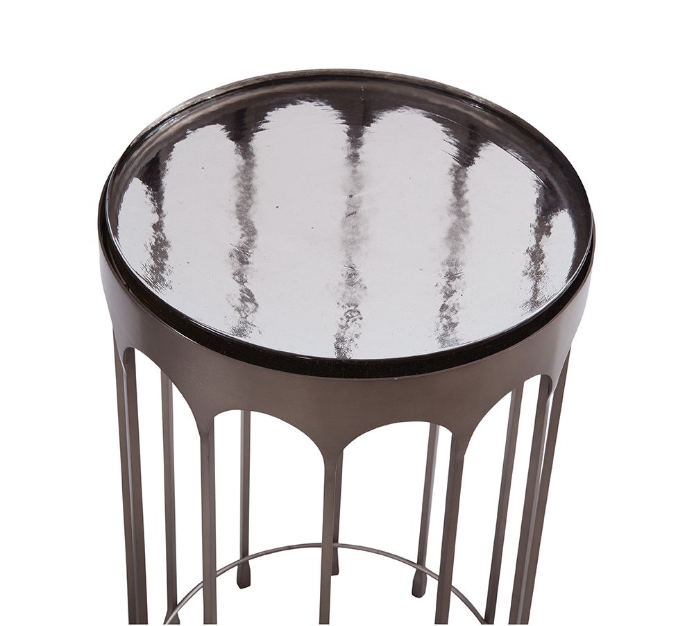 Bassett Mirror - Hartley Cast Glass Accent Table - 6066-LR-223 view 3