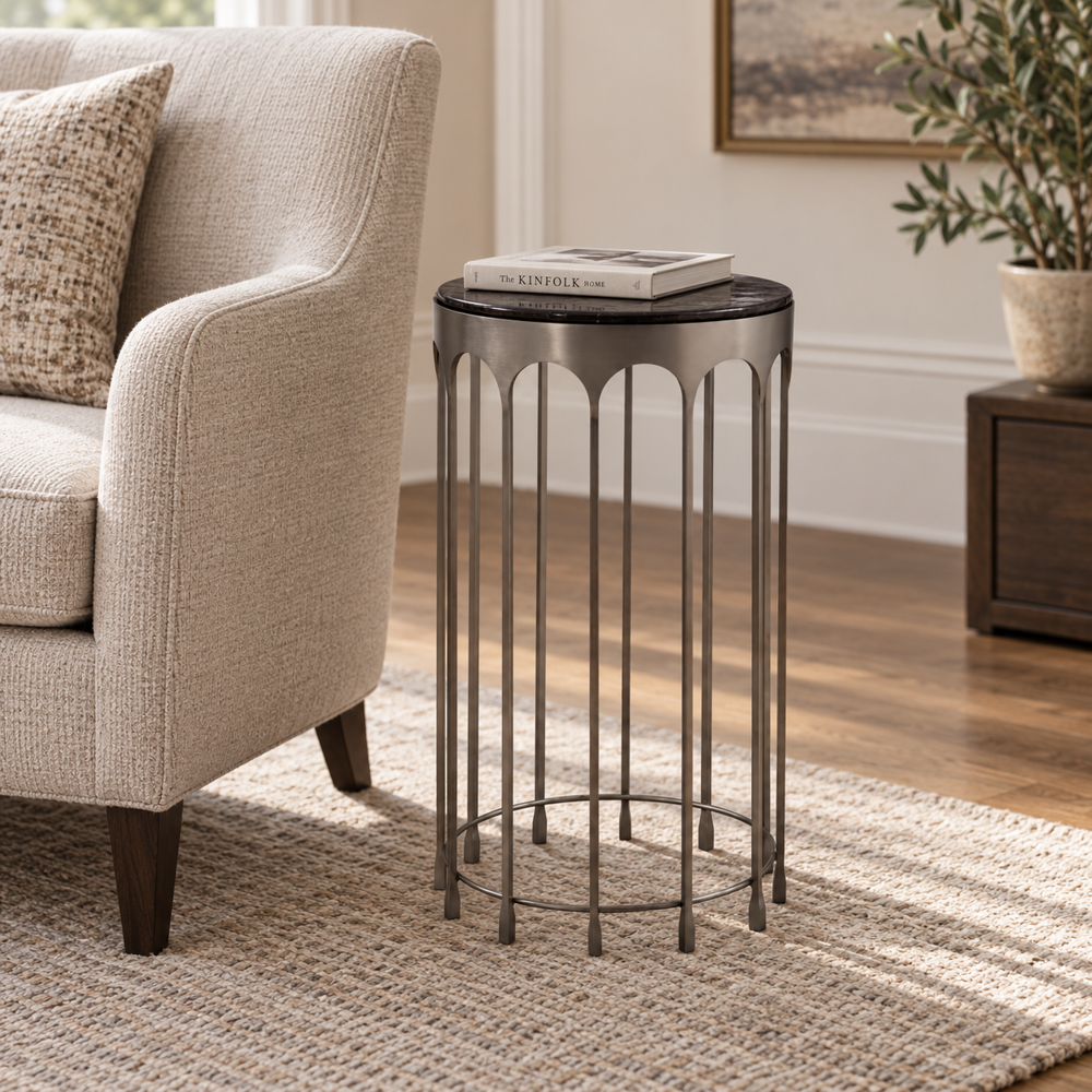 Bassett Mirror - Hartley Cast Glass Accent Table - 6066-LR-223 view 4
