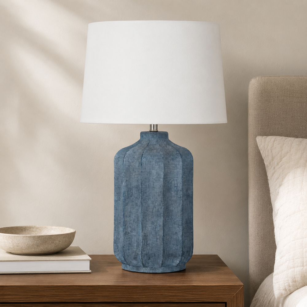 Bassett Mirror - Hedren 30" Matte Blue Table Lamp - L4833T view 4