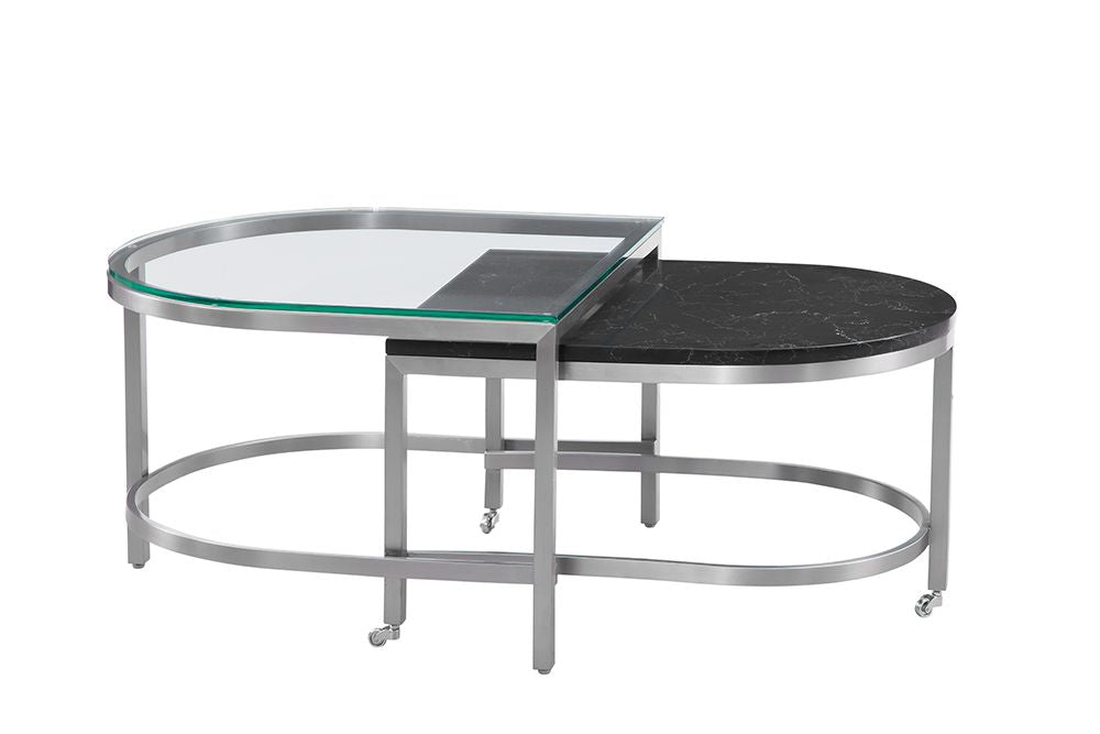 Bassett Mirror - Hensley Black Marble Bunching Coffee Table - 9200-LR-133 view 1