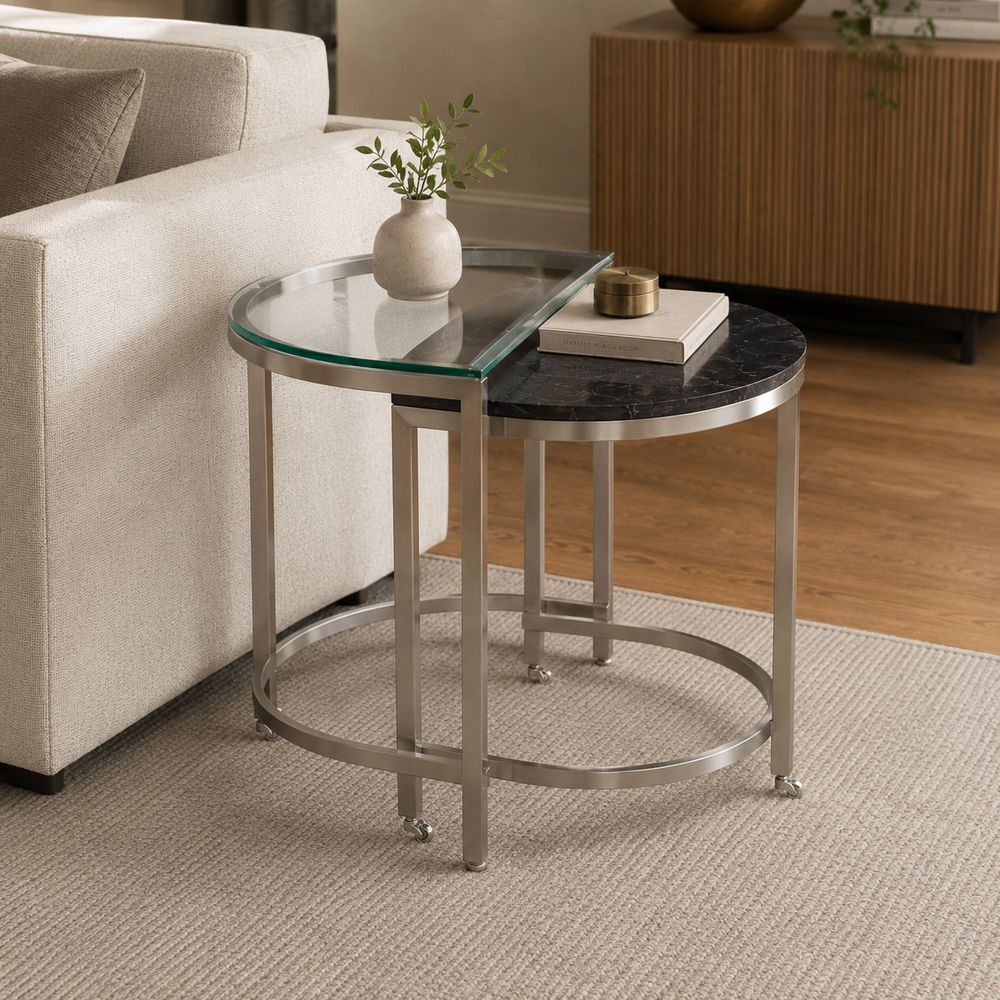 Bassett Mirror - Hensley Black Marble Bunching End Table - 9200-LR-202 view 5