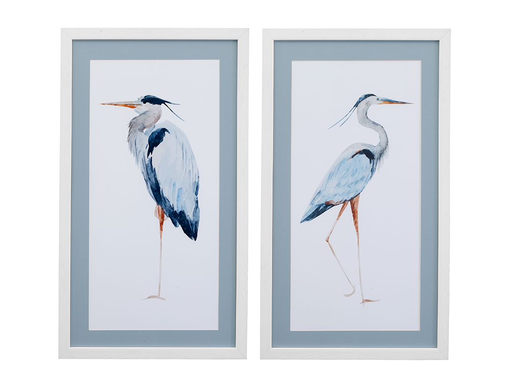 Bassett Mirror - Heron Blue Framed Print (Set of 2) - 9902-068-000 view 1