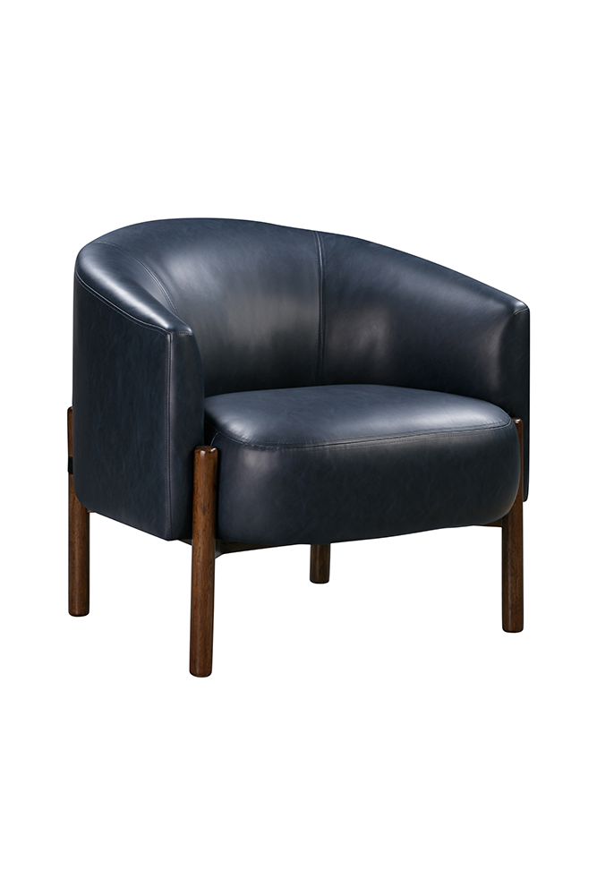 Bassett Mirror - Higgins Navy Barrel Accent Chair - 9501-LR-805 view 1