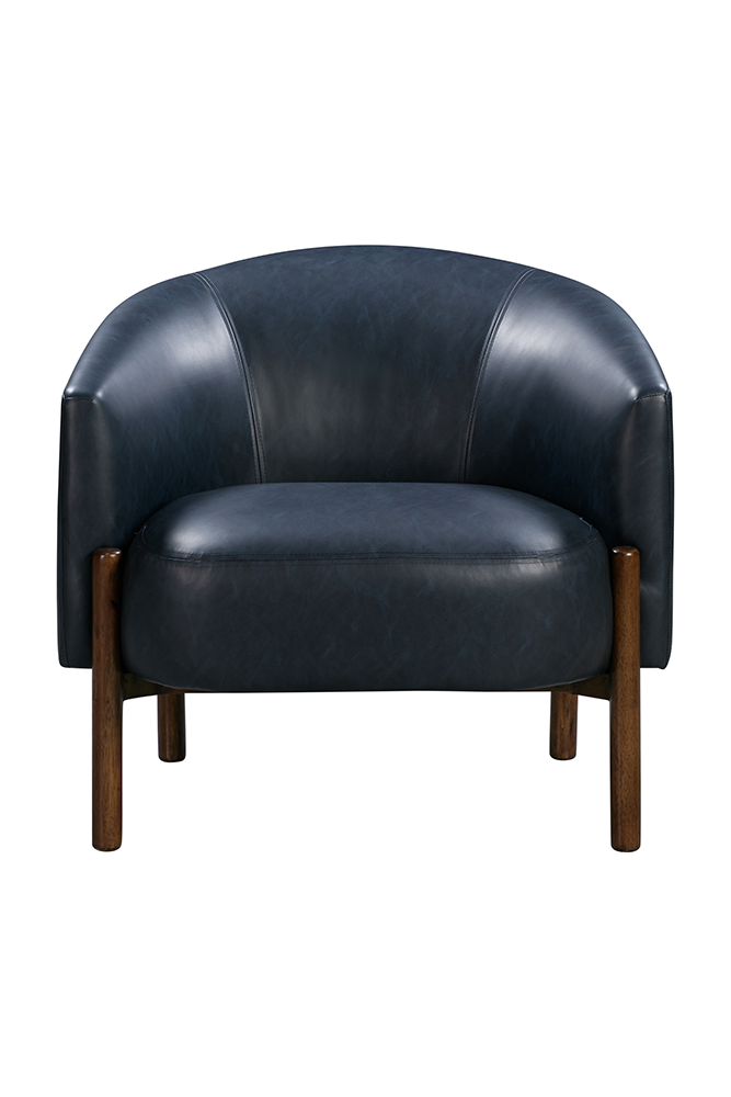 Bassett Mirror - Higgins Navy Barrel Accent Chair - 9501-LR-805 view 2