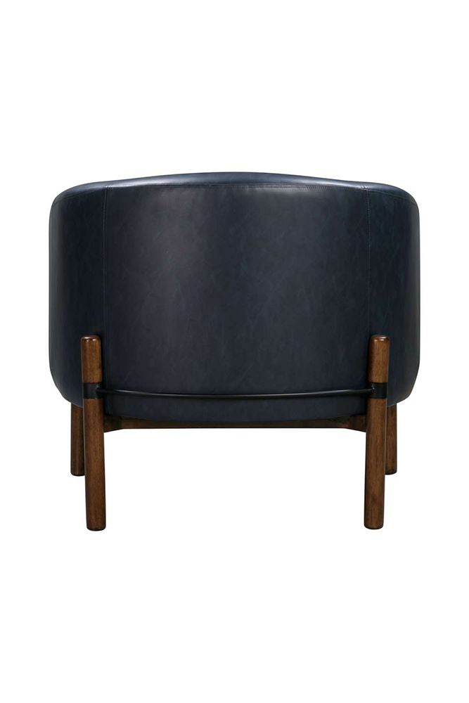 Bassett Mirror - Higgins Navy Barrel Accent Chair - 9501-LR-805 view 3