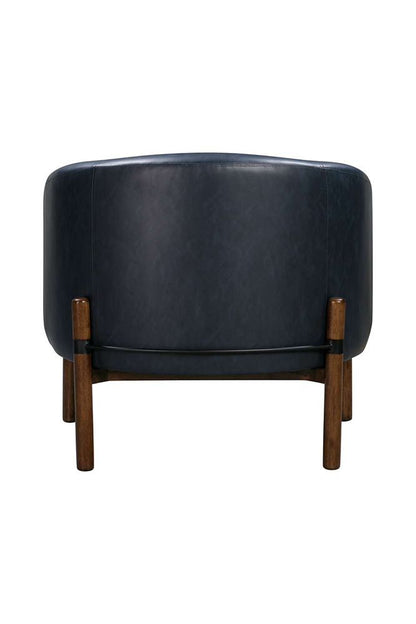 Bassett Mirror - Higgins Navy Barrel Accent Chair - 9501-LR-805 view 3