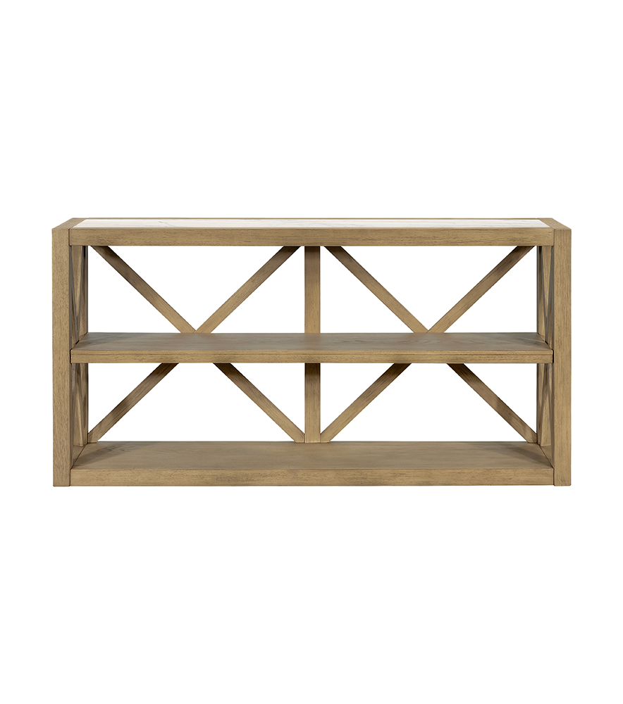 Bassett Mirror - Holden 60" Blonde Wood Marble Console Table - 6044-LR-400 view 2