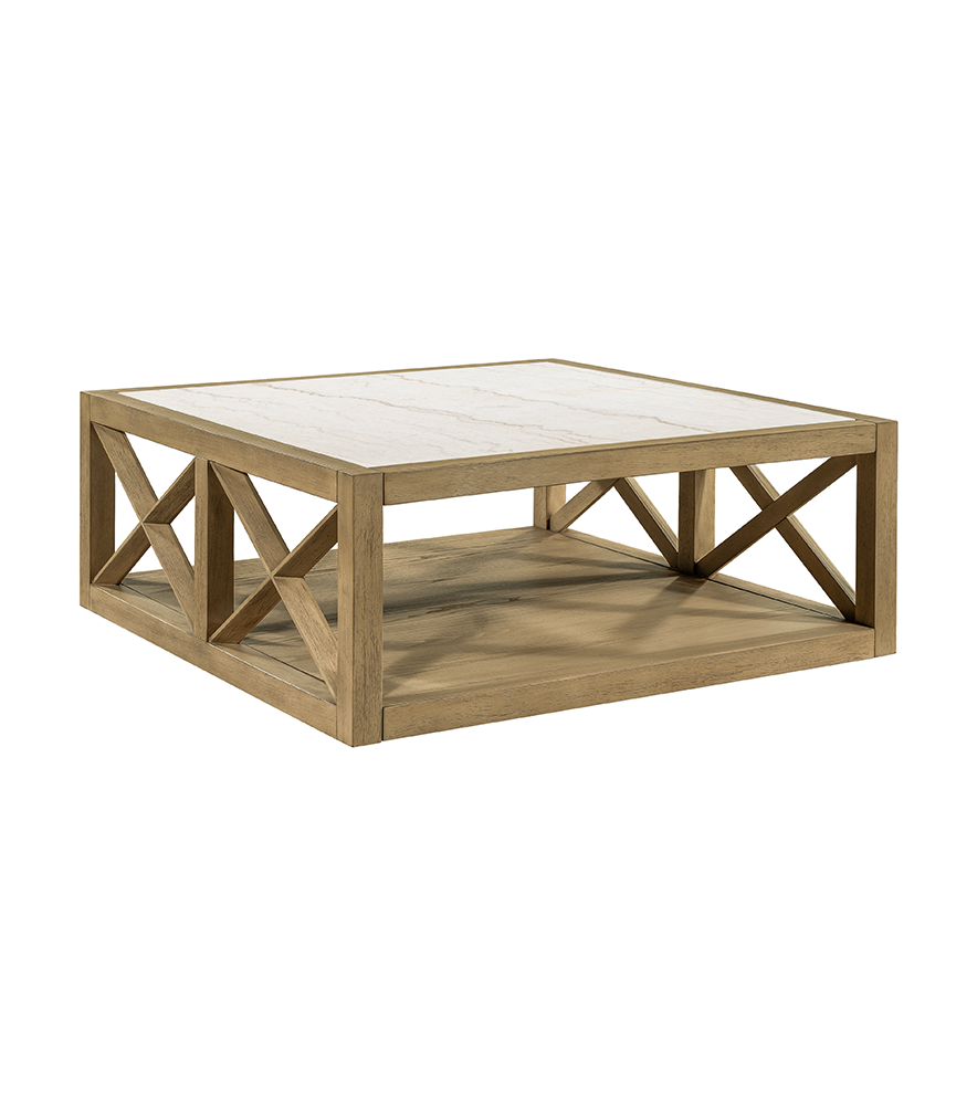 Bassett Mirror - Holden White Marble Coffee Table - 6044-LR-130 view 1