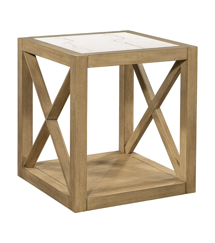 Bassett Mirror - Holden White Marble End Table - 6044-LR-250 view 1