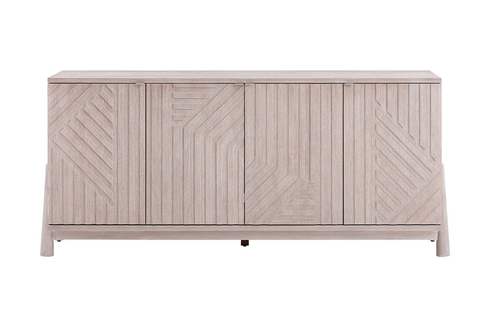 Bassett Mirror - Horizons 74" Cerused White Oak Four-Door Storage Cabinet - 2533-DR-576 view 2