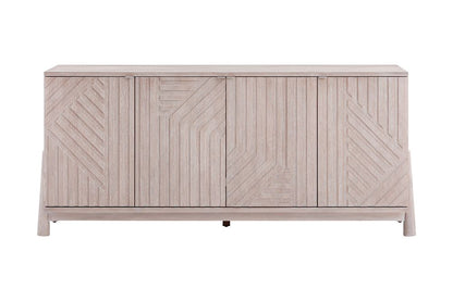 Bassett Mirror - Horizons 74" Cerused White Oak Four-Door Storage Cabinet - 2533-DR-576 view 2