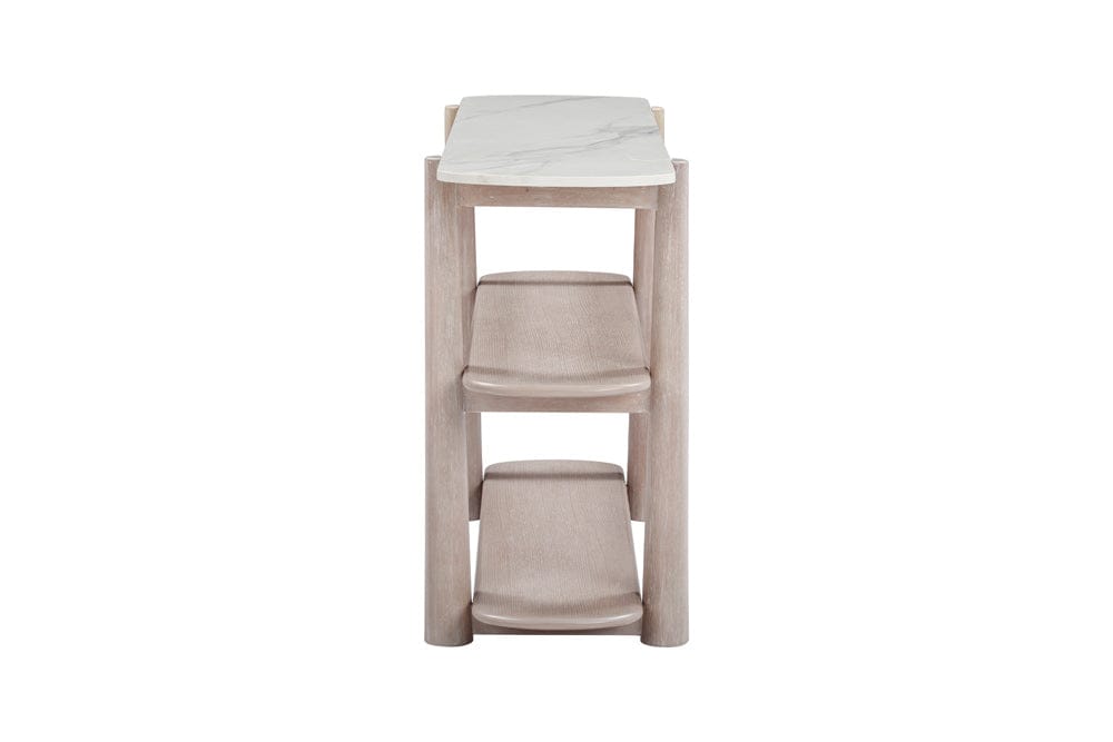 Bassett Mirror - Horizons Console Table in White Oak & White Marble - 2533-LR-400 view 4