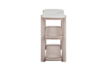 Bassett Mirror - Horizons Console Table in White Oak & White Marble - 2533-LR-400 view 4