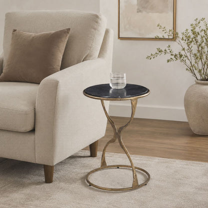 Bassett Mirror - Hourglass Black Marble Accent Table - 5606-LR-223 view 6