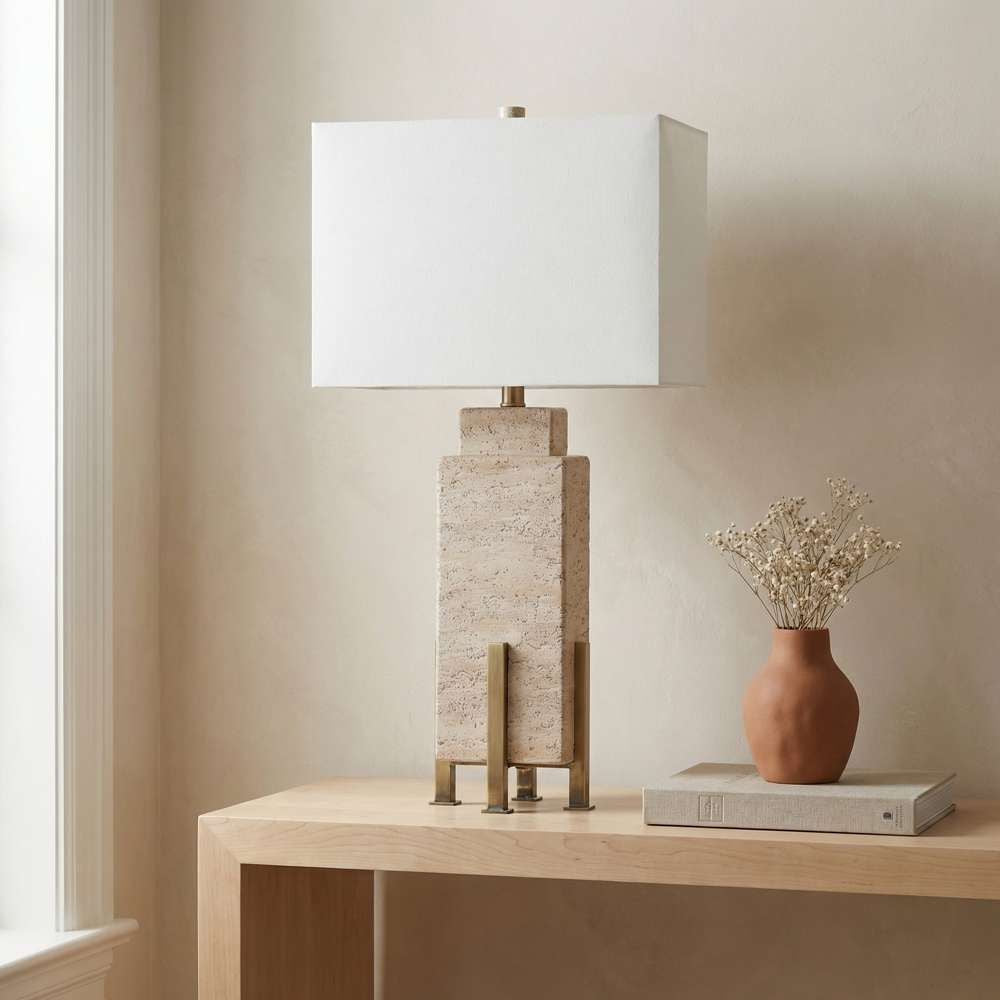 Bassett Mirror - Iris 31" Beige Concrete & Metal Table Lamp - L4560T view 6