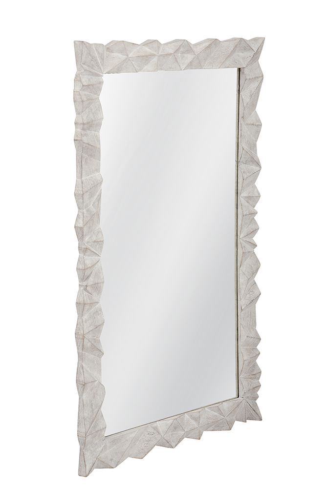 Bassett Mirror - Isola 54" Whitewashed Geometric Wall Mirror - M5209 view 2