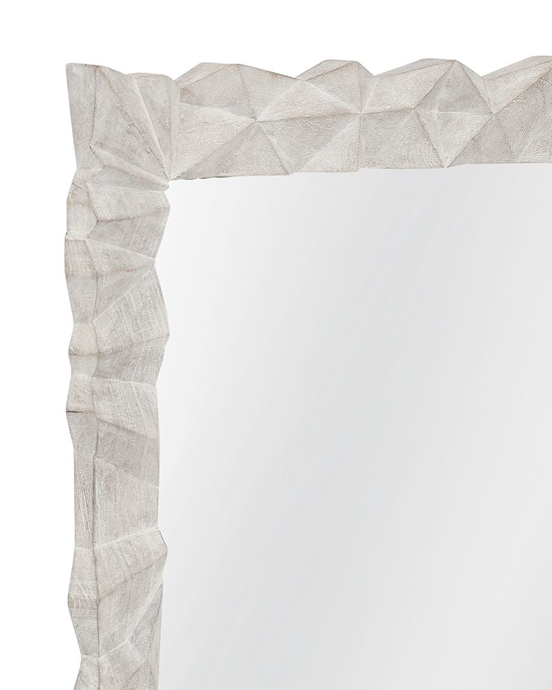 Bassett Mirror - Isola 54" Whitewashed Geometric Wall Mirror - M5209 view 3
