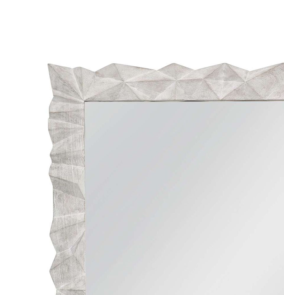 Bassett Mirror - Isola 54" Whitewashed Geometric Wall Mirror - M5209 view 4