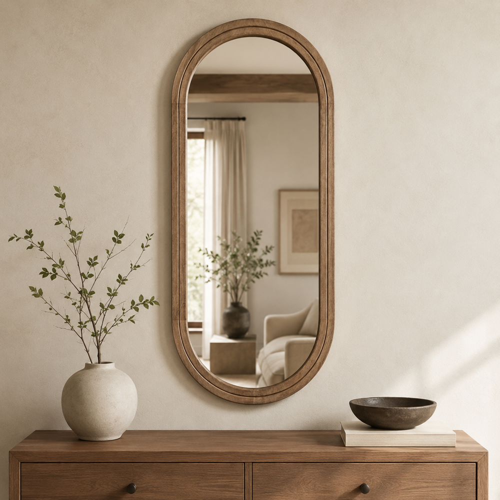 Bassett Mirror - Jaxton 72" Natural Oval Wall Mirror - M5295 view 5