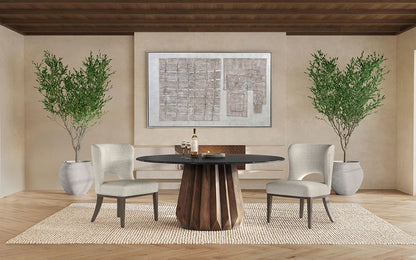 Bassett Mirror - Jennings 54" Black Marble Dining Table - 6001-700B-T view 6