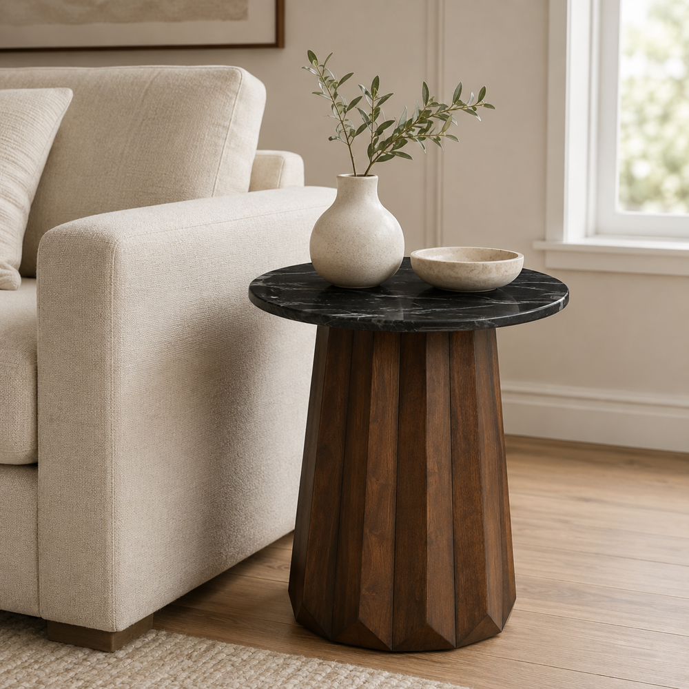 Bassett Mirror - Jennings Black Soapstone End Table - 6001-220B-T view 3