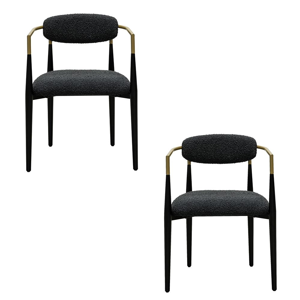 Bassett Mirror - Jenson Black Boucle Arm Dining Chair (Set of 2) - 6112-DR-810-2 view 1