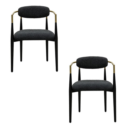 Bassett Mirror - Jenson Black Boucle Arm Dining Chair (Set of 2) - 6112-DR-810-2 view 1
