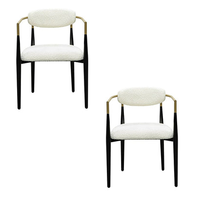 Bassett Mirror - Jenson Ivory Boucle Arm Dining Chair (Set of 2) - 6111-DR-810-2 view 1