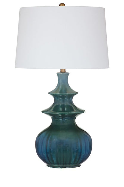 Bassett Mirror - Karsen 30" Teal Ceramic Table Lamp - L4829T view 1