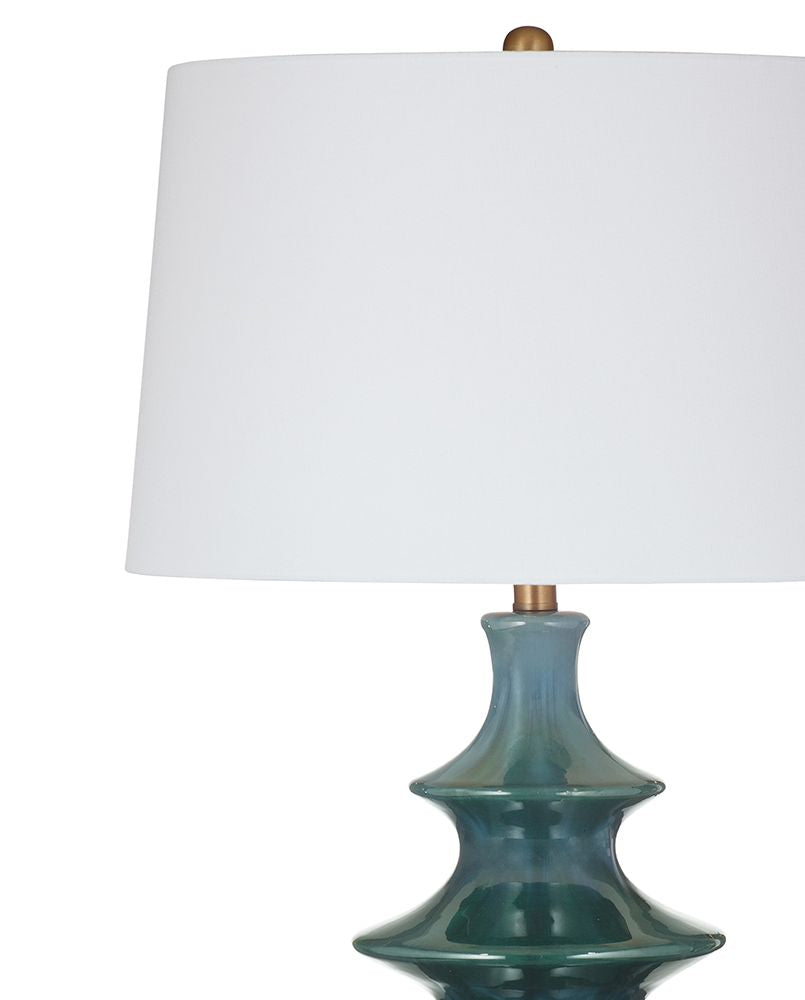 Bassett Mirror - Karsen 30" Teal Ceramic Table Lamp - L4829T view 2