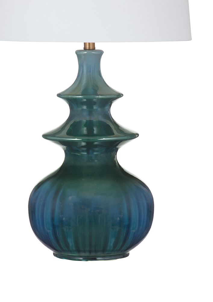 Bassett Mirror - Karsen 30" Teal Ceramic Table Lamp - L4829T view 3