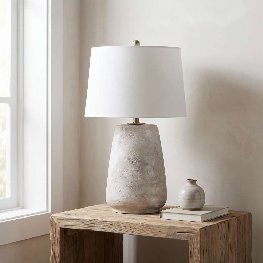 Bassett Mirror - Kasi 27" White Resin Table Lamp - L4396T view 5
