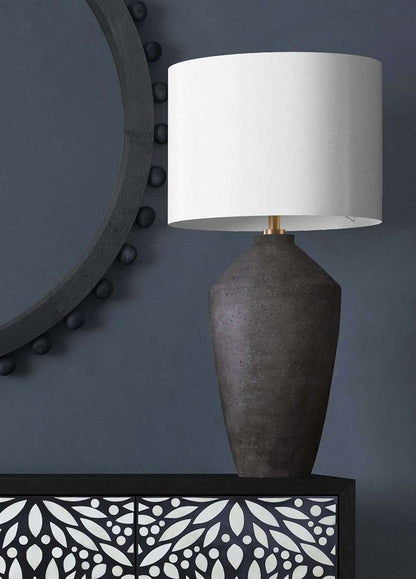 Bassett Mirror - Kaycee 35" Matte Black Concrete Table Lamp - L4641T view 4