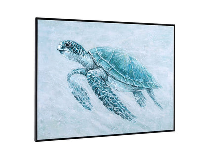 Bassett Mirror - Kemps Bay Blue Sea Turtle Framed Canvas - 7301-067 view 2