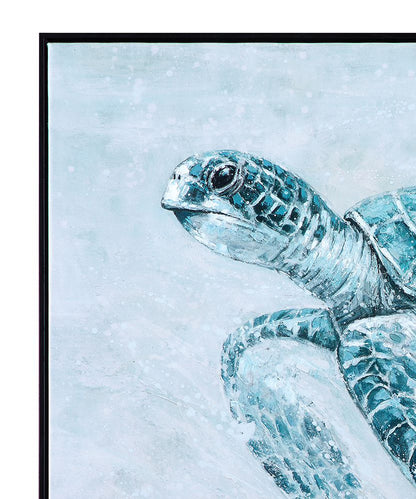 Bassett Mirror - Kemps Bay Blue Sea Turtle Framed Canvas - 7301-067 view 3