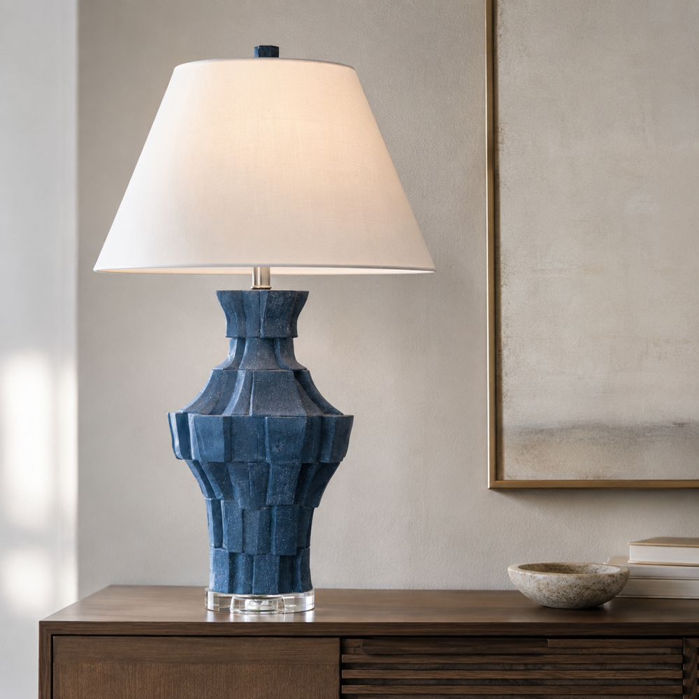 Bassett Mirror - Kenora 30" Blue Resin Table Lamp - L4639T view 5