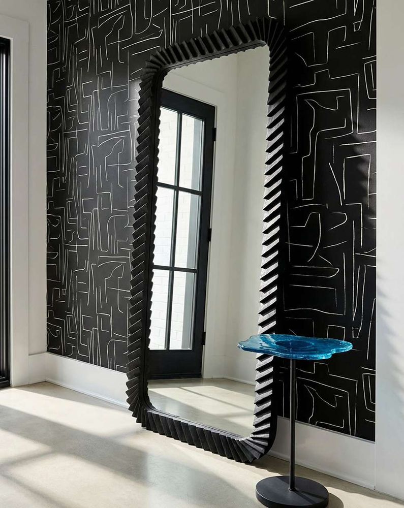 Bassett Mirror - Kindlow 78" Black Floor Mirror - M5210 view 5